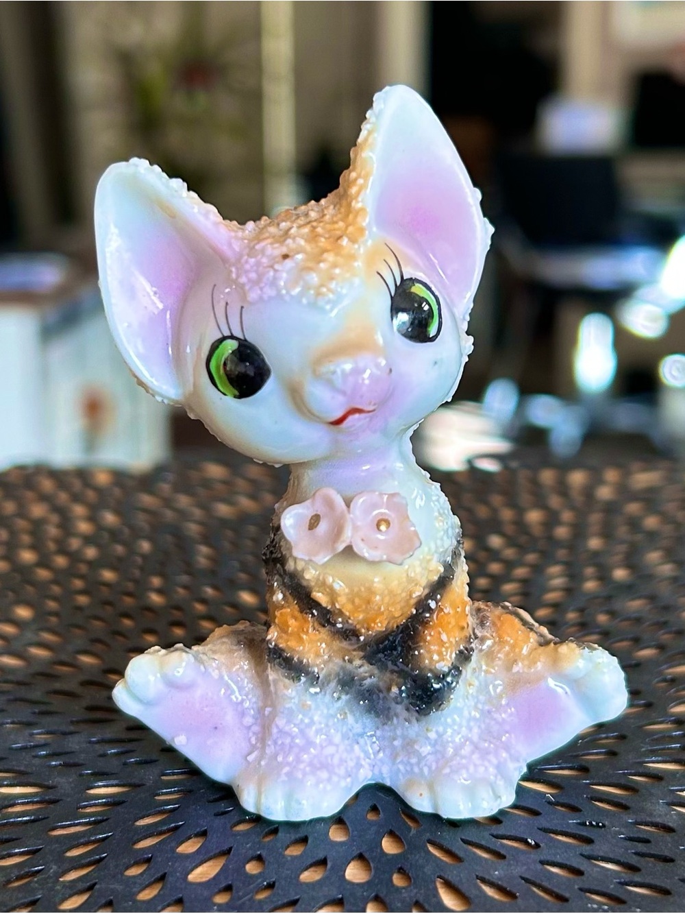 Vintage Anthropomorphic Kitsch Striped Tabby Kitten Figurine Japan